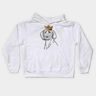 Wirehaired Pointing Griffon Dog King Queen Wearing Crown Kids Hoodie